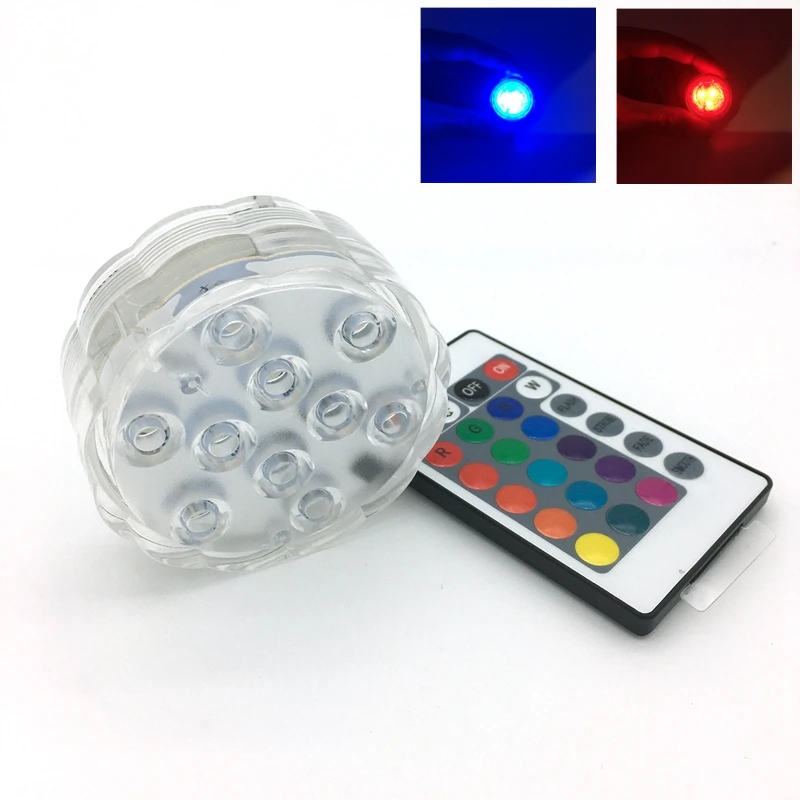 10 LED RGB Ūdenspīpe Ūdenspīpe LED Gaismas Narguile Chicha Piederumi Svētku Partijas Apdare Ar Tālvadības pulti 16 Krāsas TSENG 0005