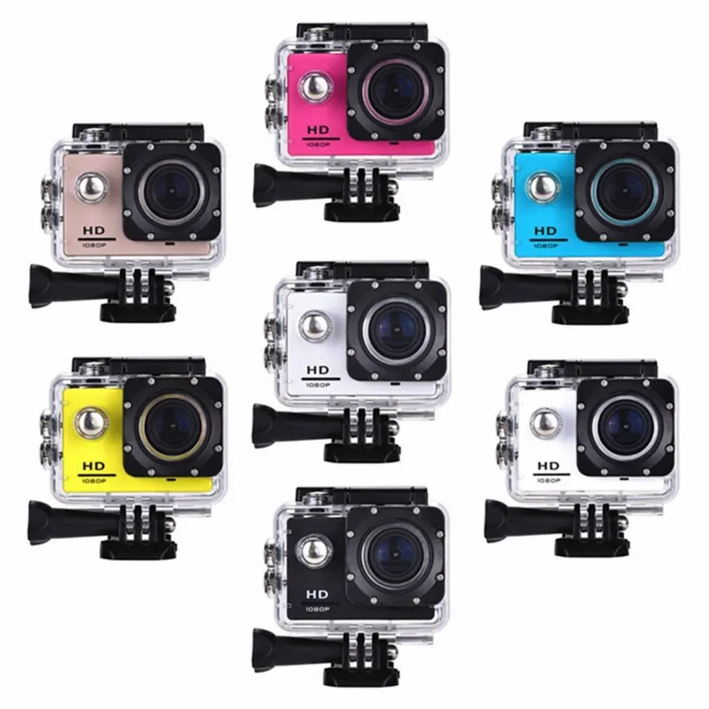 1080P HD Action Kamera 4k/30 kadri / s 1080p/60fps 60M Ūdensizturīgs platleņķa objektīvs Sporta Kameras Vadītāja Diktofons atbalsts 32G