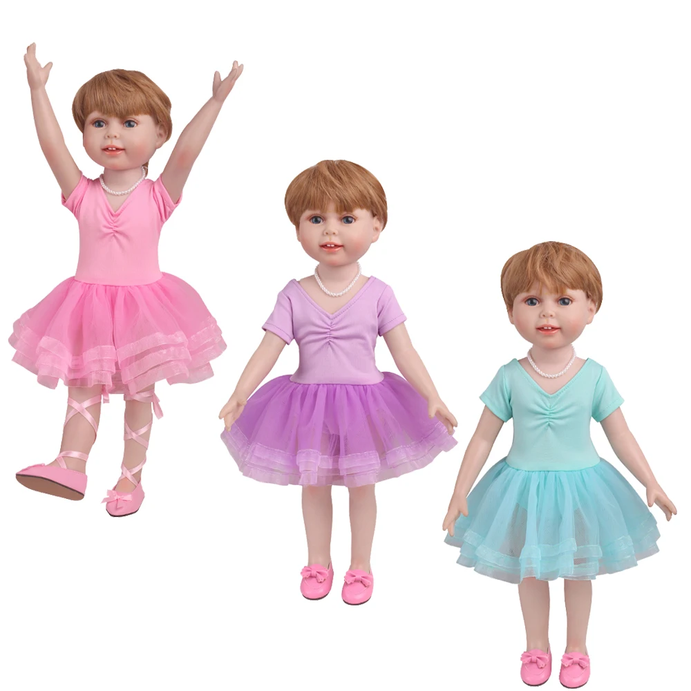 18 collu Meitenes, lelle Baleta kleitu burbulis svārki Amerikāņu jaundzimušo apģērbs, Bērnu rotaļlietas fit 43 cm bērnu lelles c767