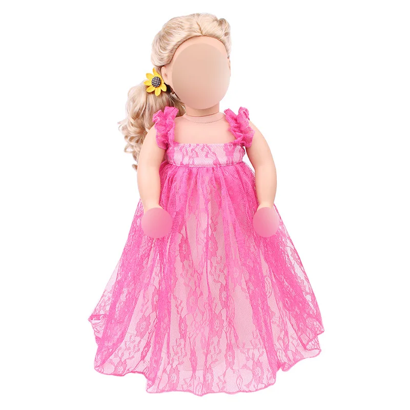 18 collu Meitenes, lelle kleita hanbok Princese mežģīnes kūka vakarkleita Amerikāņu jauno dzimis apģērbu, Bērnu rotaļlietas fit 43 cm bērnu c432