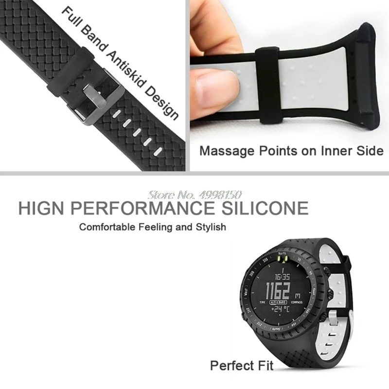 1Set Divu toņu Mīksta Silikona Watchband Delnas Siksniņu, Anti-Scratch Skatīties Screen Protector for Suunto Core Smart Skatīties Piederumi