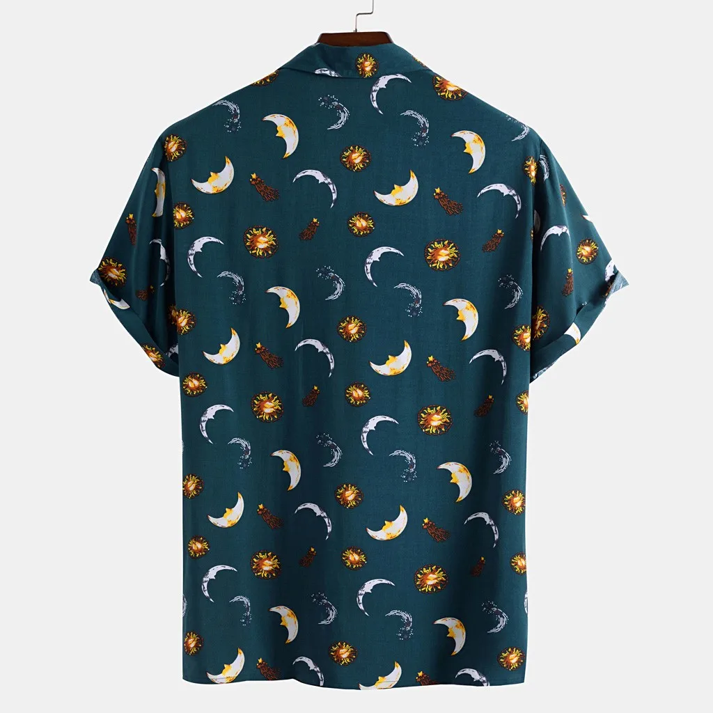 2020. Gada Vasaras Mens Havaju Salu Pludmales Krekls Uzdrukāts Nolocīt Apkakli, Īsām Piedurknēm Ikdienas Krekli Svētku Brīvdienas Apģērbu Chemise#1