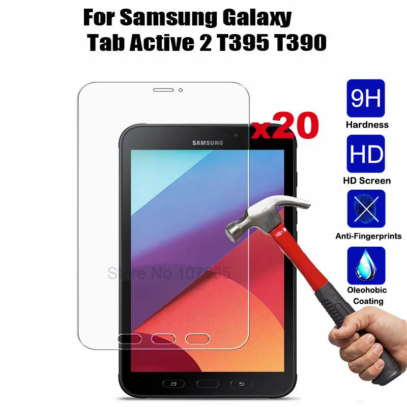 20Pcs Rūdīts Stikls Filmu Par Samsung Galaxy Tab Aktīvo 2 8.0 T390 T395 SM-T390 SM-T395 Planšetdatora Ekrāna Aizsargs, ar Aizsargājošu Plēvi