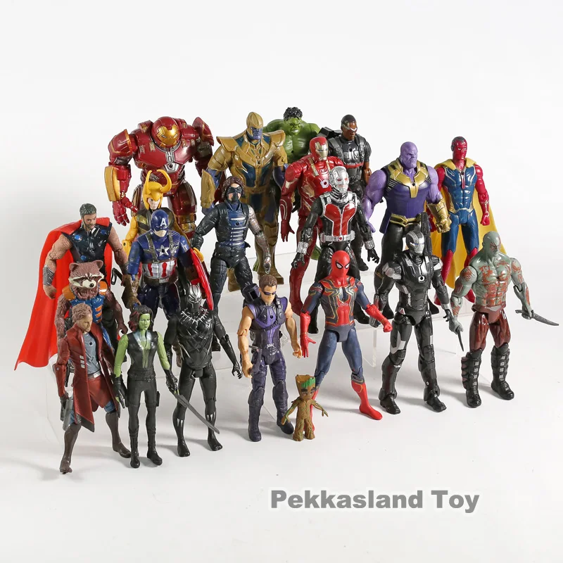 21pcs/set Avengers Infinity Kara Darbības Rādītāji Rotaļlietas Dzelzs Cilvēks, Kapteinis Amerika Pontons Thor Thanos Zirnekļcilvēka Loki Black Panther