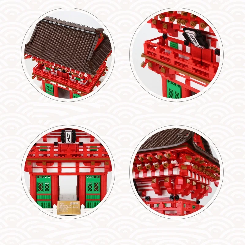 2409pcs Kiyomizu Templis Celtniecības Bloki Japāņu Slaveno Arhitektūras Miniatūra Ķieģeļi Rotaļlietas Bērniem Dāvanas 6212