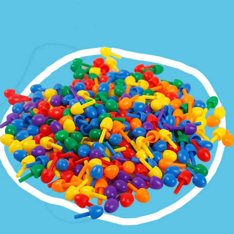 296 Sēņu Nagu Puzzle Izglītības Mācību viedo Spēles DIY Plastmasas Flashboard Izlases Krāsas Bērnu Izglītības Rotaļlieta