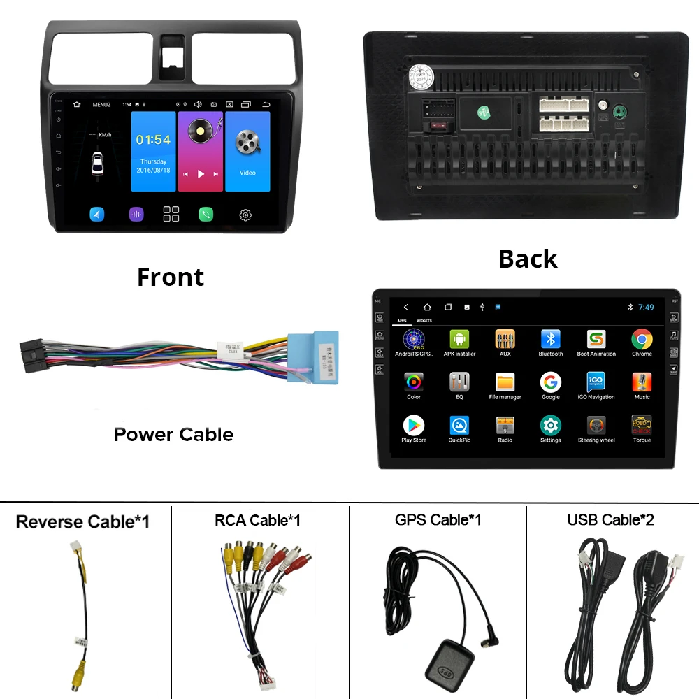 2DIN Android 9.0 Auto Radio Suzuki Swift 2005 2006 2007. - 2010. Gads 2007 Automašīnu Multimediju Atskaņotājs, Navigācija GPS Autoradio DVD Atskaņotājs
