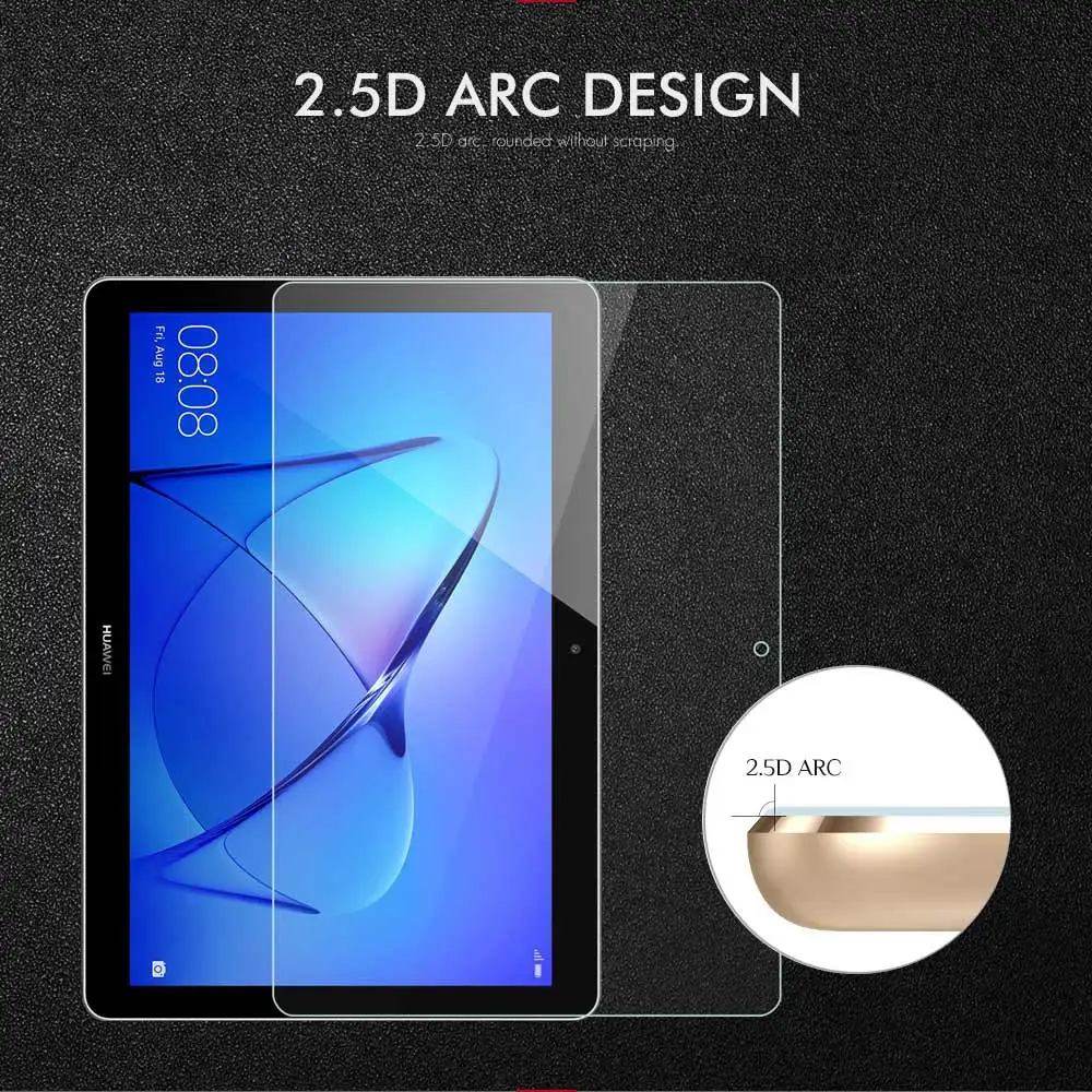 2gab Tablete Rūdīta Stikla Ekrāna Aizsargs Vāks Huawei MediaPad T3 10 9.6 Collu Pilns Pārklājums Ekrānam