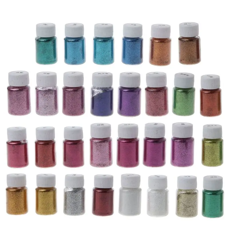 30 Krāsas 10g Sveķu Lējuma Veidnes Glitters Sequains Pigmenta Lielu Komplekts, Rotaslietas DIY