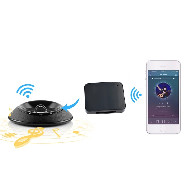 30 pin Sieviešu Ostas Bluetooth 5.0 Raidītājs Uztvērējs Bezvadu Mūzikas Stereo Audio Adapteris priekš iPod