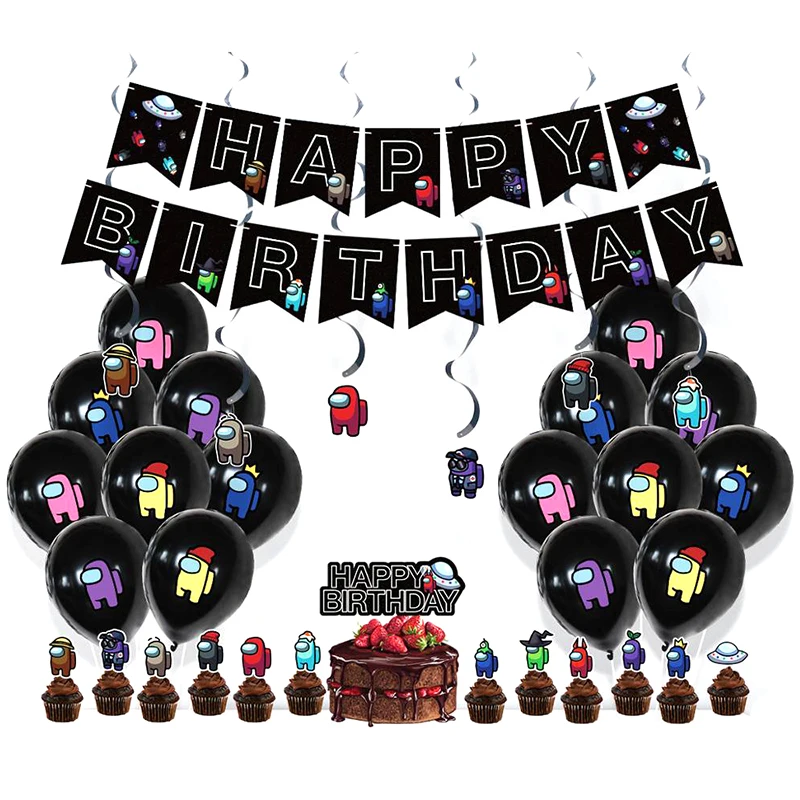 36Pcs Starp Mums Spēle Tēma Partijas Apdare Happy Birthday Banner Lateksa Baloni Kūka Toppers Komplekts Baby Dušas Bērni Grupa Krājumi