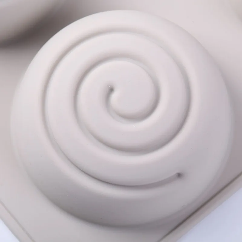 3D Apaļas Spirāles Silikona Kūka Pelējuma Atkārtoti 6 Dobumu Uzpūtenis Kūka Šokolādes Pelējuma, ar rokām Darinātas Ziepes Pelējuma DIY Amatniecības Cepšanas Rīki
