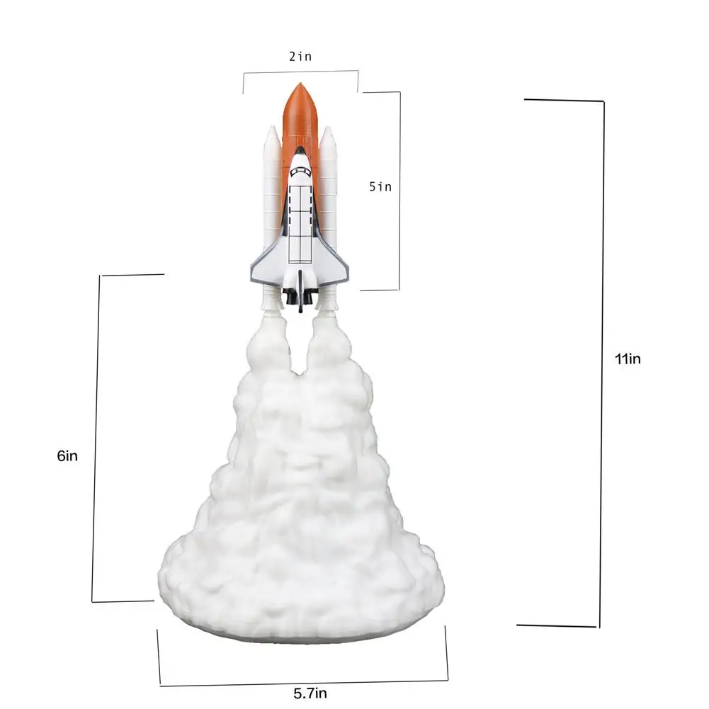 3D Drukas Space Shuttle Lampas Uzlādējams Nakts Gaismas, Kosmosa Mīlētājiem Mēness Lampas kā Telpu Dekorēšana Bērniem Dāvanas