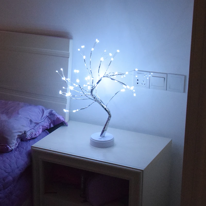 3D Galda Lampa Ziemassvētku Vara Stieples / Pearl Koka Lampas Nakts Gaisma USB Bērnu Istabas Lampas Bārs Apdare Izstaro Pasaku Gaismas