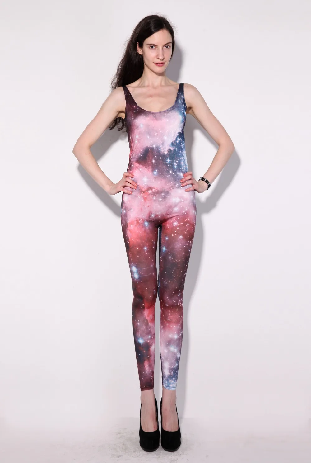 3D Iespiesti Galaxy Kosmosa Sieviešu Jumpsuits Sexy Slim Bodysuits Combishort Maillot de bain femme Vasaras Kombinezons sievietēm Catsuit