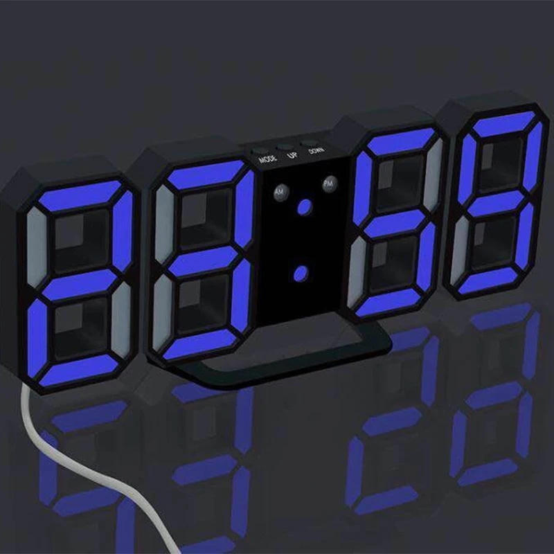 3D LED Digitālais Pulkstenis Modinātājs Skatīties Kvēlojošs Nakts Režīmu Elektronisko Galda Pulksteni 24/12 Stundu Displejs Modinātājs Sienas Karājas