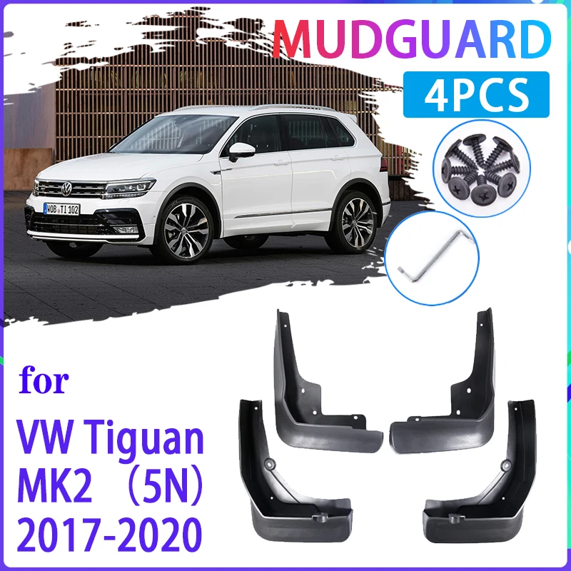 4 GAB. Auto Dubļu Sargi Par Volkswagen VW Tiguan 5N 2017 2018 2019 2020 MK2 Mudguard Splash Sargiem Fender Mudflaps Auto Piederumi