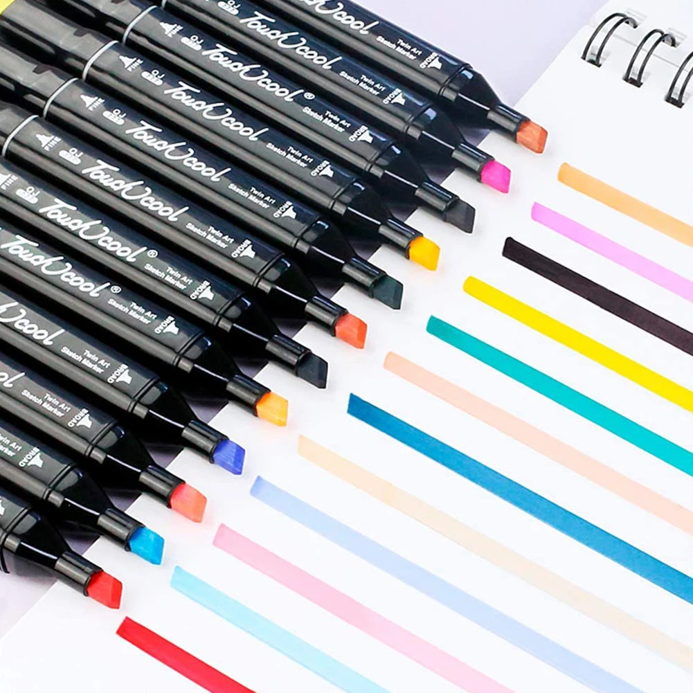 40 Krāsu Marķieri, Pildspalvas Komplekts Dual Head Manga Zīmēšanas Marķieri Pildspalvas Alkohola, Pamatojoties Skiču Jutos-Twin Tip Otu, Pildspalvu, Mākslinieku Piederumi