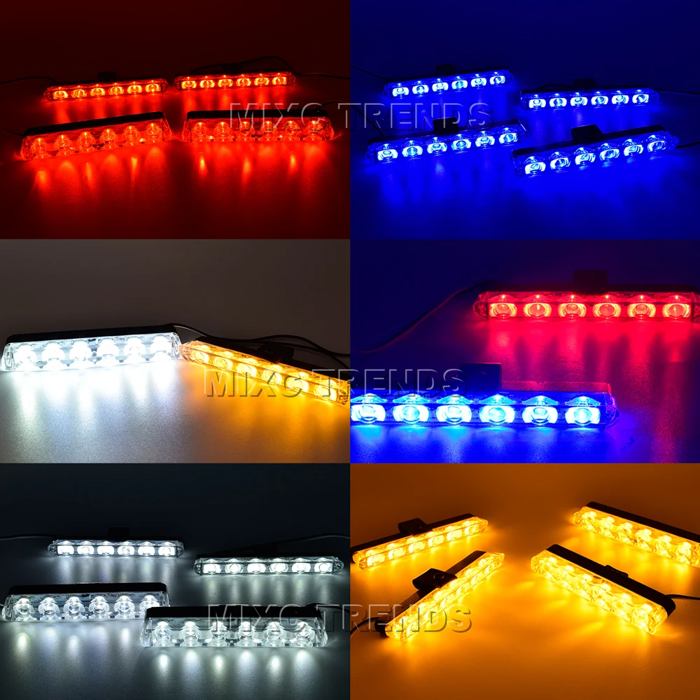 4x6 Led Flashing Strobe Ātrās palīdzības, Policijas Gaisma 12V Auto Auto LED Ugunsdzēsējiem Avārijas Brīdinājuma Gaismas Dienu Darbojas DRL Flasher Gaismas