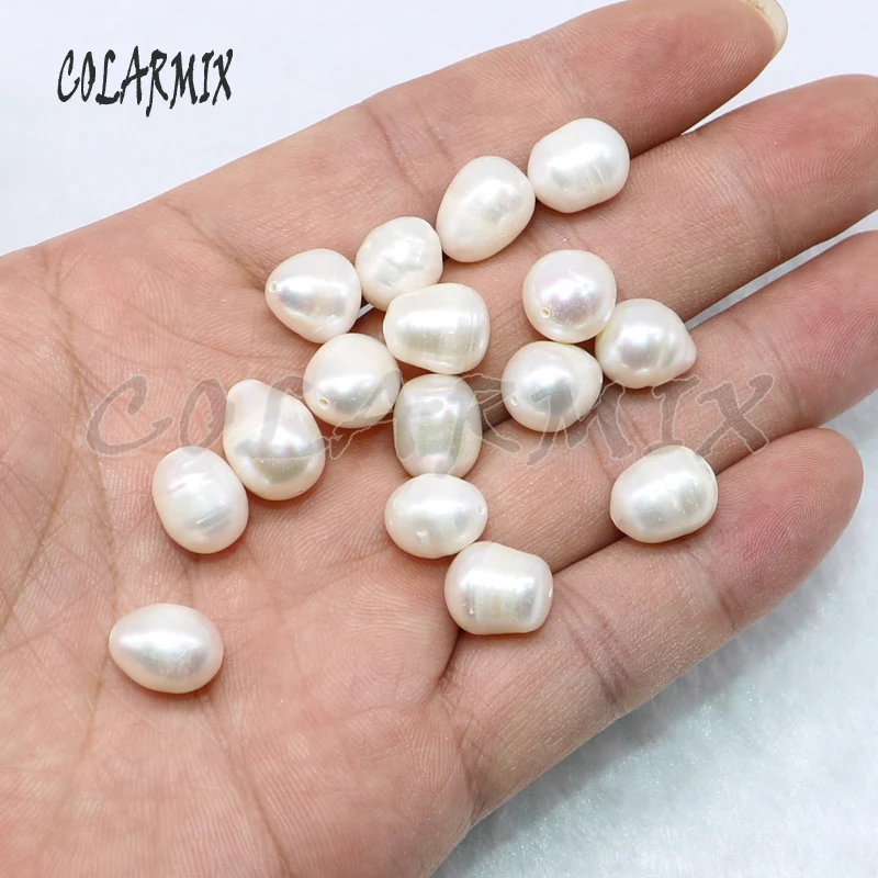 5-vijumu Dabas pērles krellītēm bumbieru formas polijas 9-10 mm 13