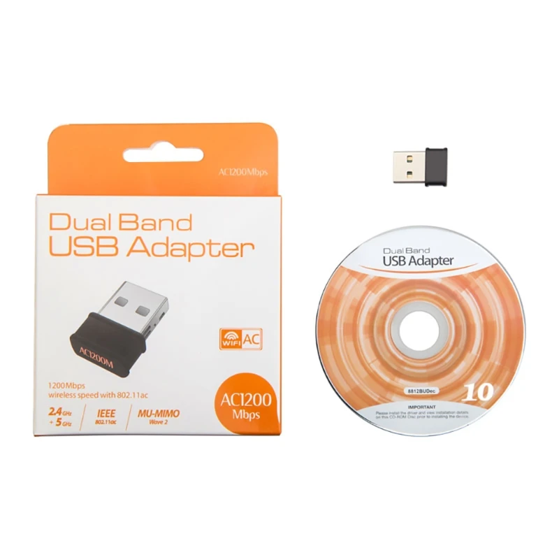802.11 ac 1200Mbps Dual Band 2.4 G 5G Bezvadu Nano USB wifi Adapteri datoram WXTA