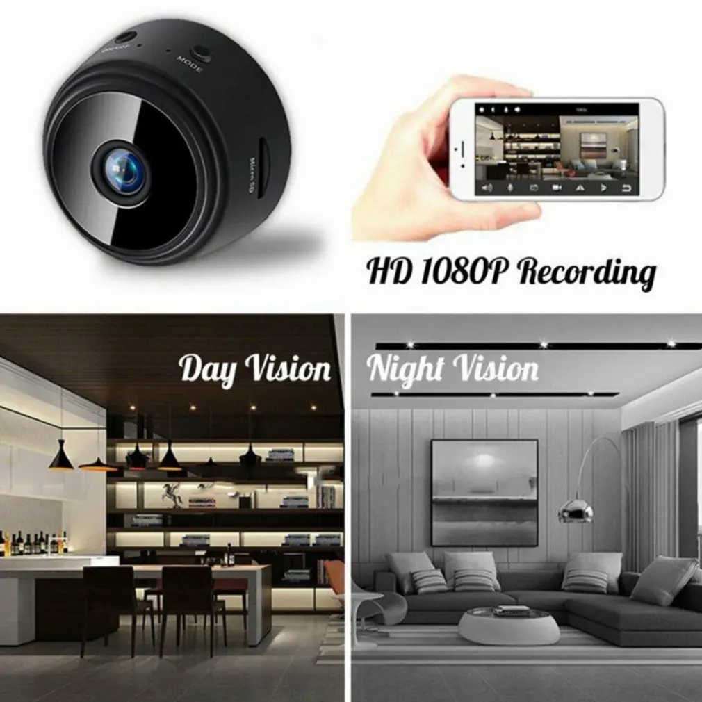 A9 Bezvadu Mājas Novērošanas Kamera Bezvadu Wifi Smart Camera HD 1080P Iekštelpu Āra Mājās Mazu Cam Cam Drošības