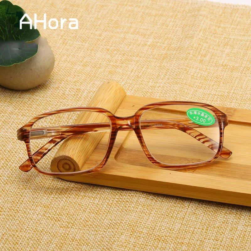 Ahora Classic Retro Lielgabarīta Lasīšanas Brilles Sievietēm +1.0 1.5 2.0 2.5 3.0 3.5 4.0 Vintage Leopard Svītrainām Vecuma Tālredzība Brilles