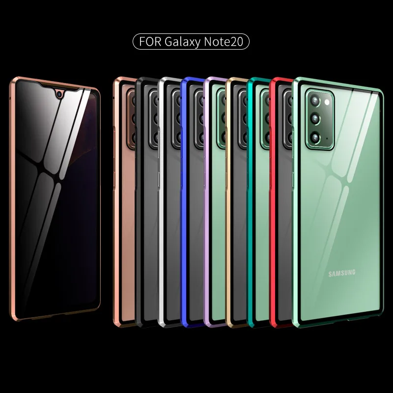 Anti-Peeping Telefonu Gadījumā Samsung Galaxy Note 20 S20 S21 Ultra S8 S9 S10, Ņemiet Vērā, 10 Plus Privātuma Gadījumā, Metāla Buferi Stikla Vāki