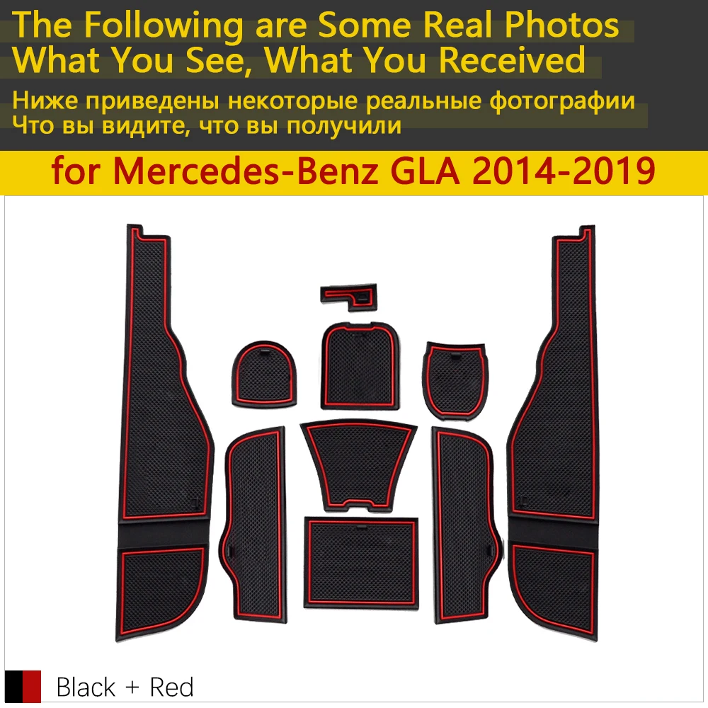 Anti-Slip Gumiju Kausa Pildītās Durvis Groove Mat Mercedes Benz GLA X156 GLA180 GLA200 GLA220 GLA250 GLA45 2019 2020 Piederumi