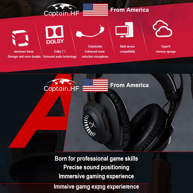 ASV Kapteinis Hyper X Mākonis Revolveris S Pro Gaming Austiņas, PC, Portatīvo datoru un Video Spēļu Konsoles