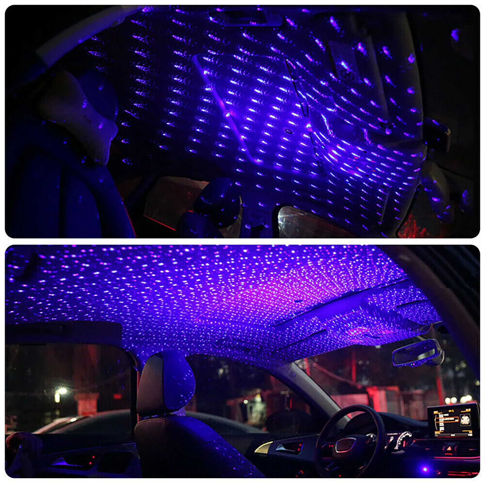 Auto Auto Interjera Rotējošo Zvaigžņotām Debesīm LED Projektoru Lampas USB Gaisotni Zvaigžņu Gaismu Zvaigžņu Projektors Gaismas Plastmasas Trīs Režīmi