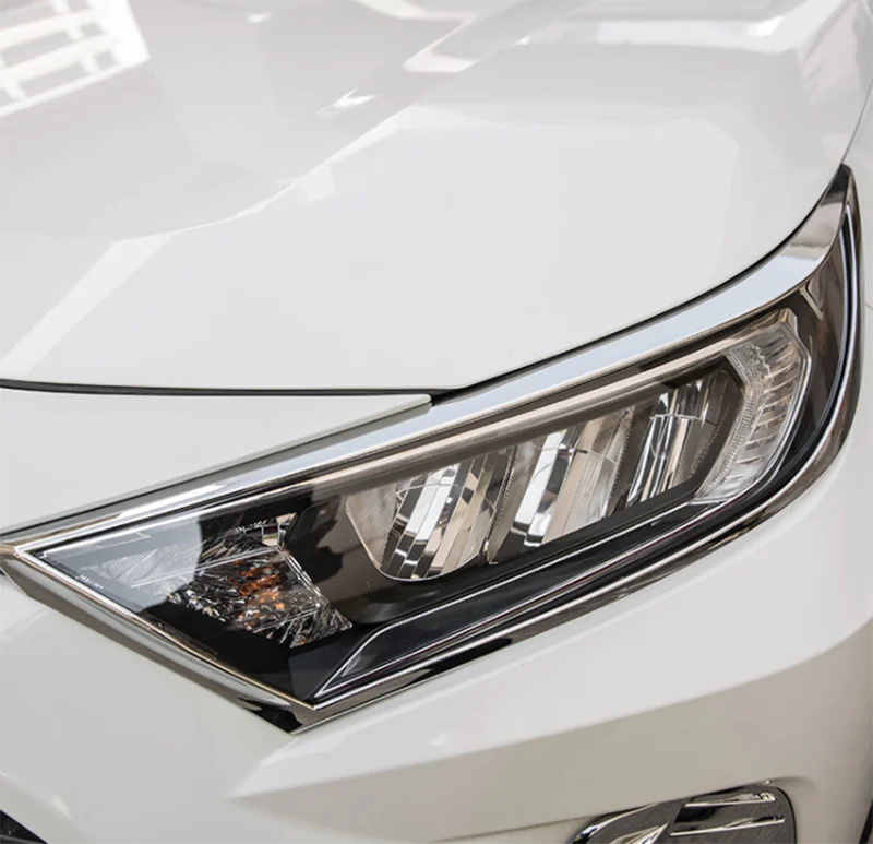 Auto Eksterjera Priekšējo Lukturu Lampas Vāciņš Melns, Toyota RAV4 2019 2020 ABS Chrome APDARE