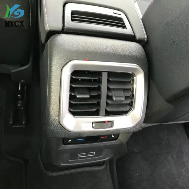 Auto vāciņš melns, aizmugures Gaisa kondicionēšana Izplūdes Ventilācijas slēdzi, USB strāvas Maksas 2gab Par Volkswagen Tiguan L TiguanL 2017 2018 2019