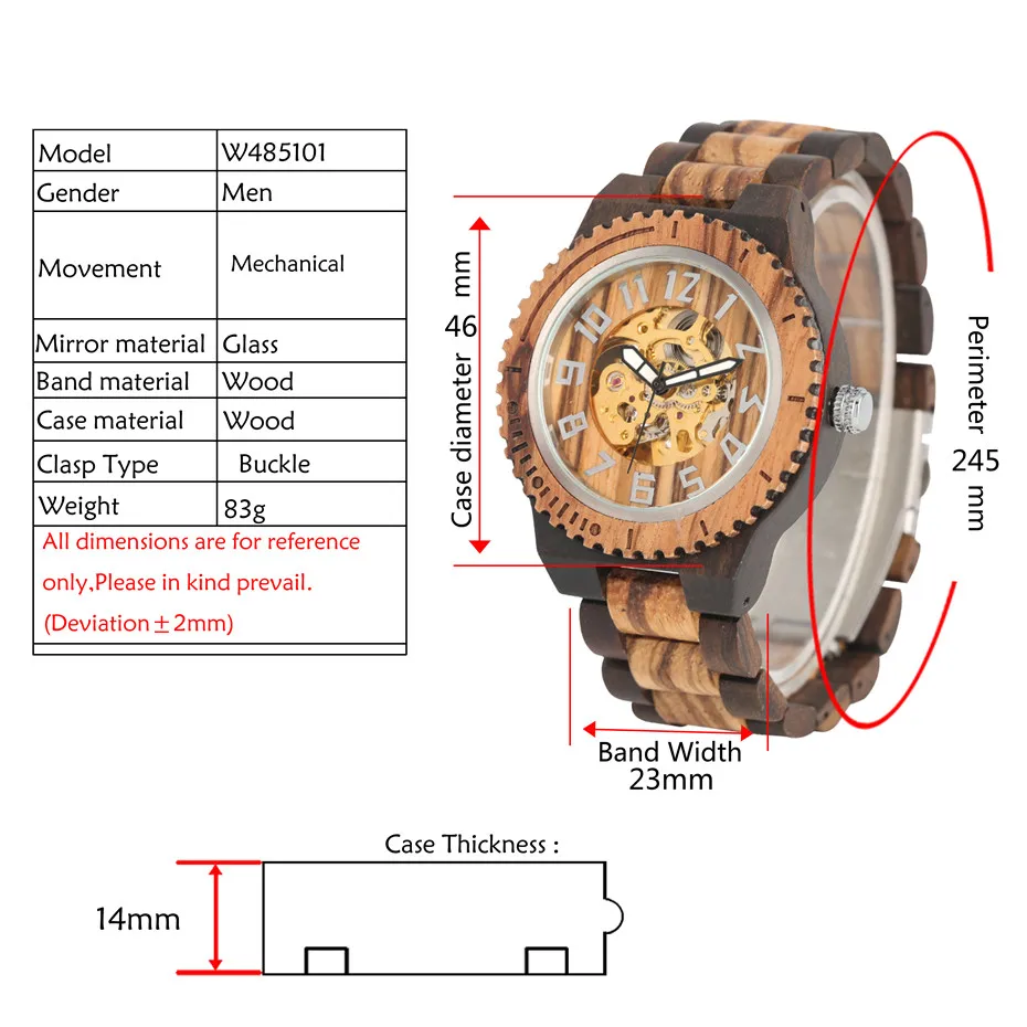 Automātiskā Koka Pulkstenis, Vīriešu Skatīties Luksusa Koka Rokassprādze Watchband arābu Ciparus Parādītu Sevi Tinumu Mehānisko Vīriešu rokas Pulksteņi