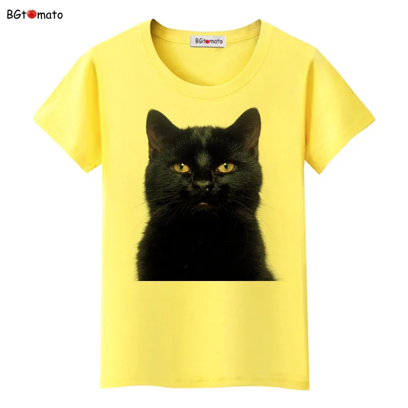 BGtomato Karstā pārdošanas melnais kaķis, t-kreklu gadījuma top atdzist 3d iespiests t-krekli lēti pārdot drēbes smieklīgu t kreklu sieviešu krekls top tees