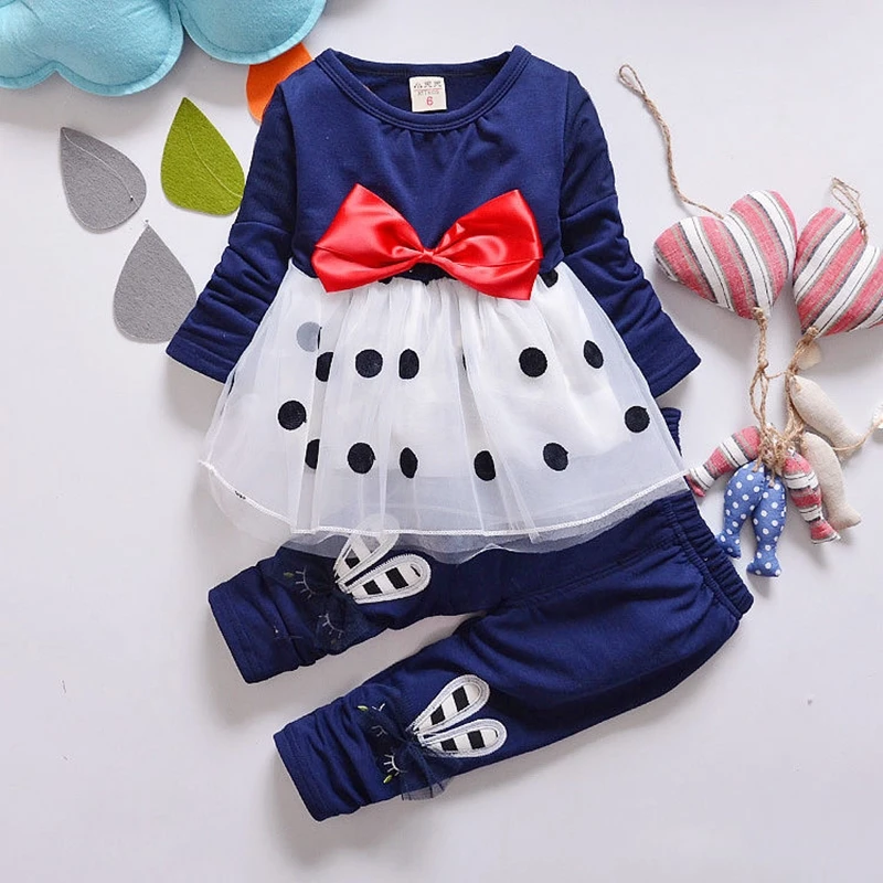 BibiCola gada Rudenī, Pavasarī Baby Meiteņu mežģīņu Kleita Drēbes, Uzstādīt Jaunu Toddler Meitenes Apģērbu Komplekts Infnat Baby Meitenes Tērps Bērniem Trucksuit