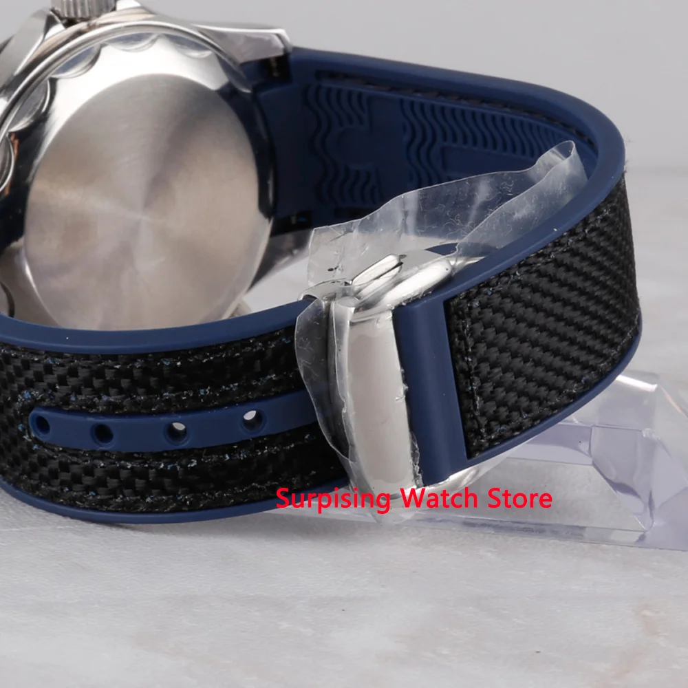 Bliger 41mm Automātisko, Mehāniskās Mens Watch GMT Kustību Luksusa Gaismas Ūdensizturīgs Kalendārs Pulkstenis Safīra Stikla rokas Pulkstenis Vīriešiem
