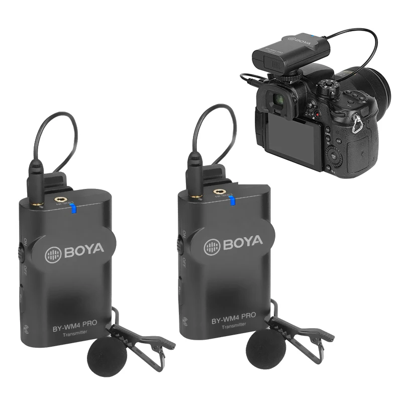 Boya AR-WM4 Pro profesionālo Bezvadu Mikrofonu Sistēma Lavalier Atloks Mic Canon Nikon Sony DSLR Videokamera, Diktofons iPhone