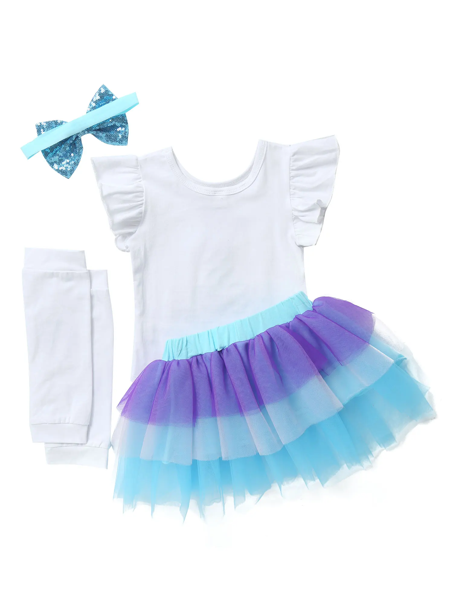 Bērnu Meitene Princese Apģērbu Komplekts Sirēna 1. Dzimšanas dienas svinības Apģērbs Sirēna Romper Acs Tutu Kleita Sequin Bowknot Stulpiņi Kostīms