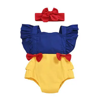 Bērnu Princese Apģērbs Zīdaiņiem Jaundzimušo Bērnu Girl Vasaras Apģērbs Bowknot Bodysuit Jumpsuit Raibs Apģērbs