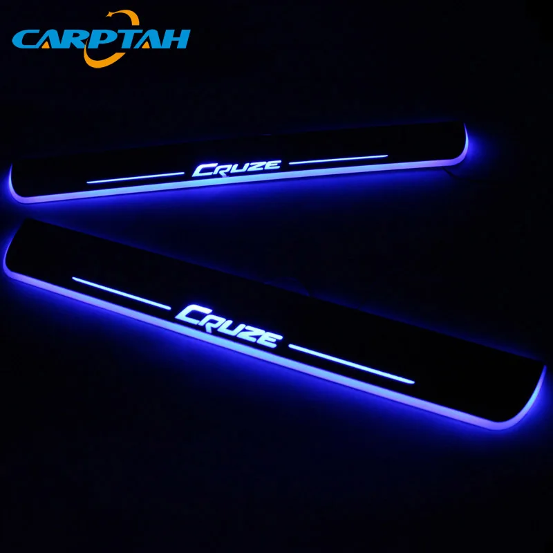 CARPTAH Apdares Pedāli Auto Eksterjera Daļas, LED Durvju Apmaļu Pretnodiluma Plāksnes Ceļš Dinamisku Streamer gaismu Chevrolet Cruze 2009. - 2018.gadam