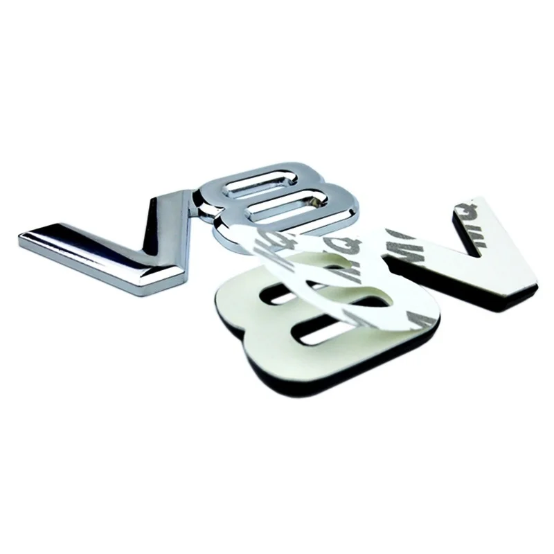 Cinka Sakausējuma Metāla 3D V8 Motora tilpuma Automašīnas Emblēmu Decal Chrome V8 Emblēma, Logo, Uzlīme V8 Auto Auto Decal Žetons Stils