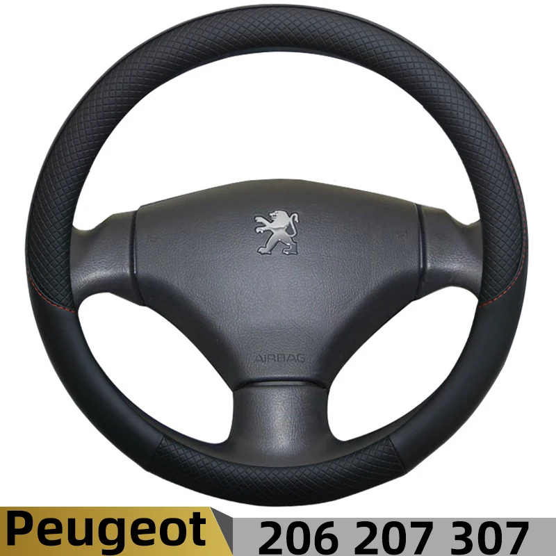 DERMAY Zīmolu Ādas Sporta Auto Stūres, kas neietilpst apliecība, Peugeot 206 207 307 Auto Piederumi