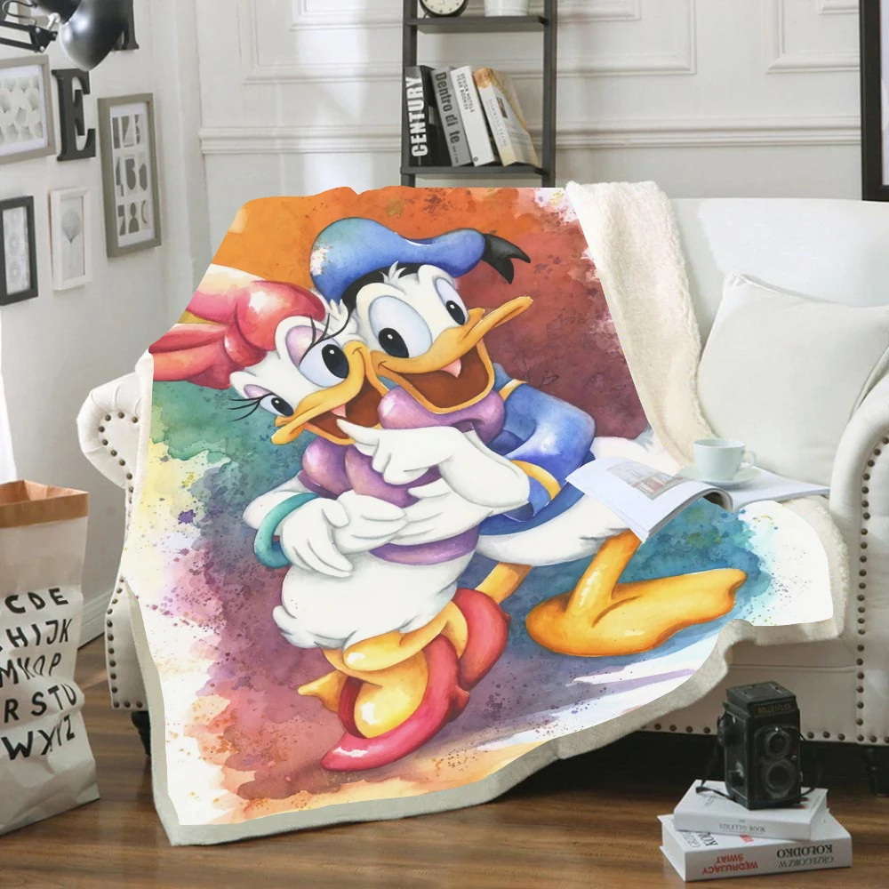 Disney Donald Duck Daisy Karikatūra Segu Mest Gultas Lapu, Liela Izmēra Silta, Bieza, Mīksta Dīvāna Sherpa Segas Ziemassvētku Dāvanas