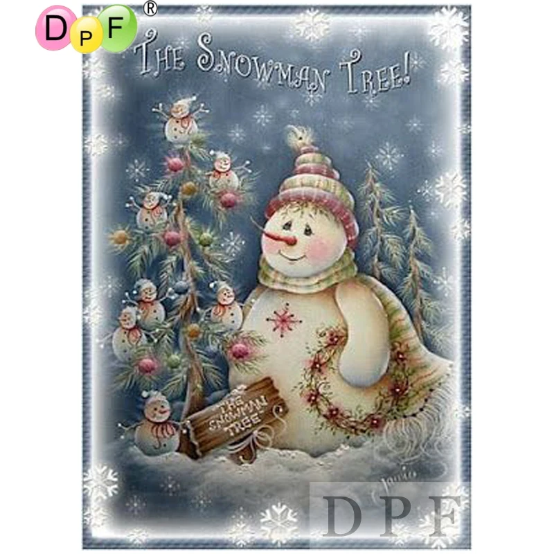 DPF dimanta izšuvumi Ziemassvētku eglītes un sniegavīrs dimanta glezna krustdūrienā dimanta mozaīkas laukumā rhinestone mājas dekoru DIY