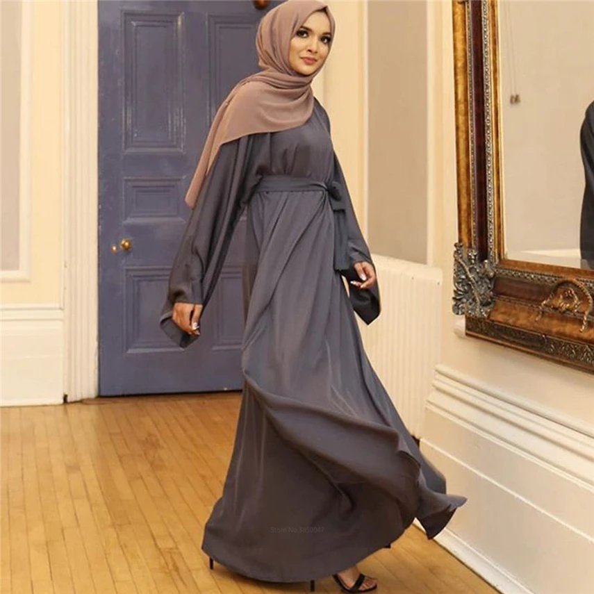 Eid Mubarak Abaya Kleita Islāma Apģērbi Sievietēm tīrtoņa Krāsu Musulmaņu Modes Maxi Abaya Kleita American Eiropas Apģērbu Kaftan