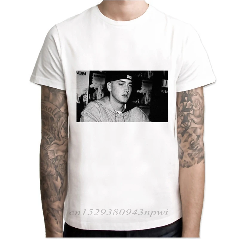 Eminem T-krekli Vīriešu Mākslinieciskais noformējums Vasaras Tee Krekli Ikdienas Streetwear Topi Jaunu Smieklīgu T Kreklu Baltā camisetas hombre