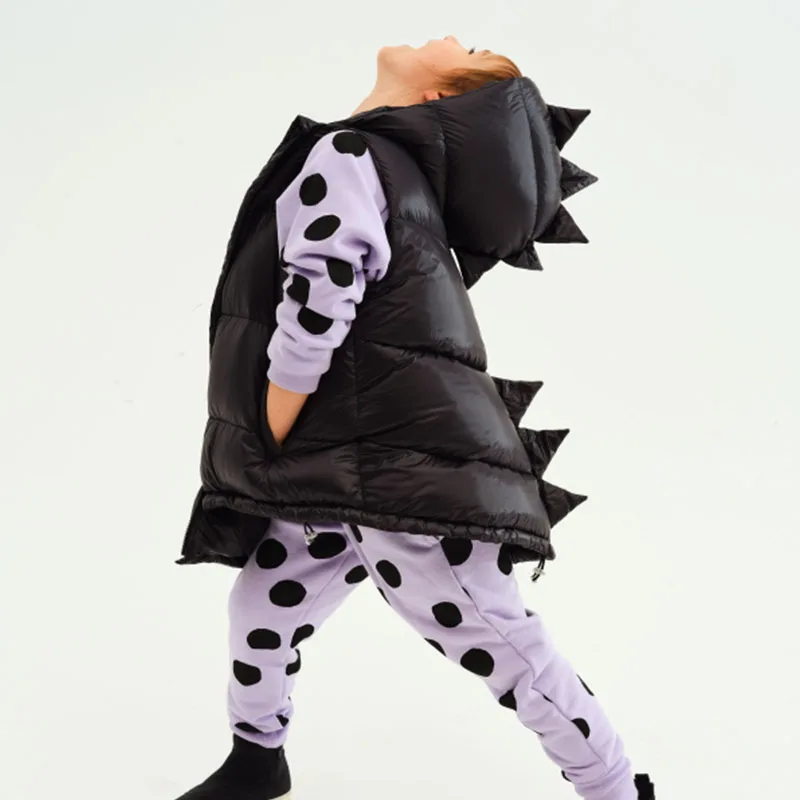 EnkeliBB Kukukids Bērniem Ziemas Leju Veste Modes dinozauru Stilīgs Saglabāt Siltu Top Zēni Meitenes Zīmola Dizaina Apģērbu Sabiezēt
