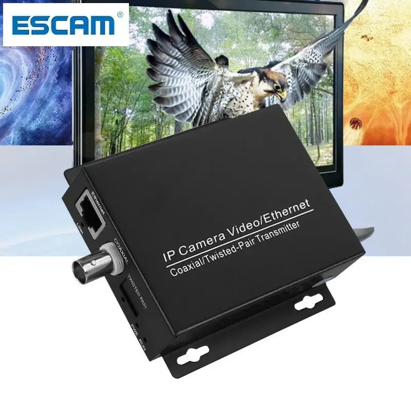 ESCAM 1pair Ethernet IP Extender Vairāk nekā Pierunāt HD Tīkla Komplekts EoC Koaksiālā Kabeļa Pārvades Extender Drošības CCTV Kameras