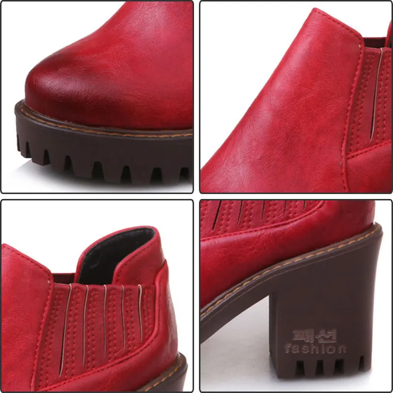Fanyuan Liela izmēra 32-43 gumiju Mujer Zapatos Vintage Apaļu Purngalu Women' s high Sūkņi Stabilu Platformu, Dāmas Ultra Augsti Papēži